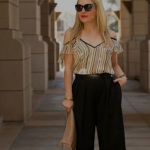 MARC JACOBS Silk Floral Striped Pastel Top XS